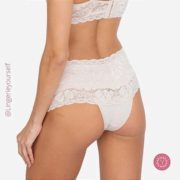 Conjunto Sutiã Trad. Renda e Calcinha Tanga Cintura Renda - Momento íntimo