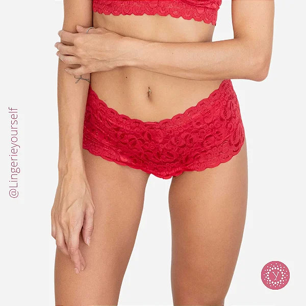 Kit 8 Calcinhas Tanga Cintura Renda -Cotton - Momento íntimo