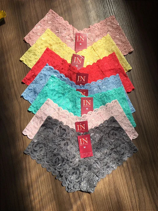 Kit 10 Calcinhas Caleçon Renda - Momento Íntimo